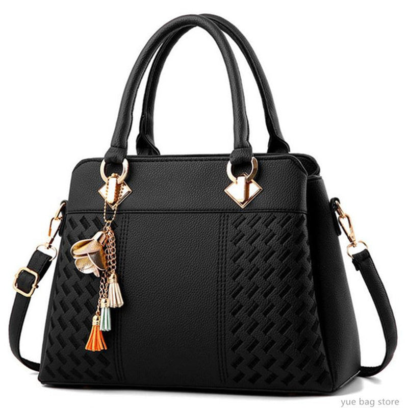 Fashion Women Handbags Tassel PU Leather Totes Bag Top-Handle Embroidery Crossbody Bag Shoulder Bag Lady Simple Hand Bags 30