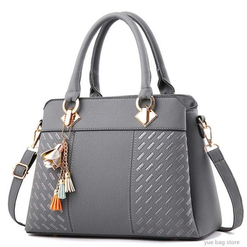 Fashion Women Handbags Tassel PU Leather Totes Bag Top-Handle Embroidery Crossbody Bag Shoulder Bag Lady Simple Hand Bags 30