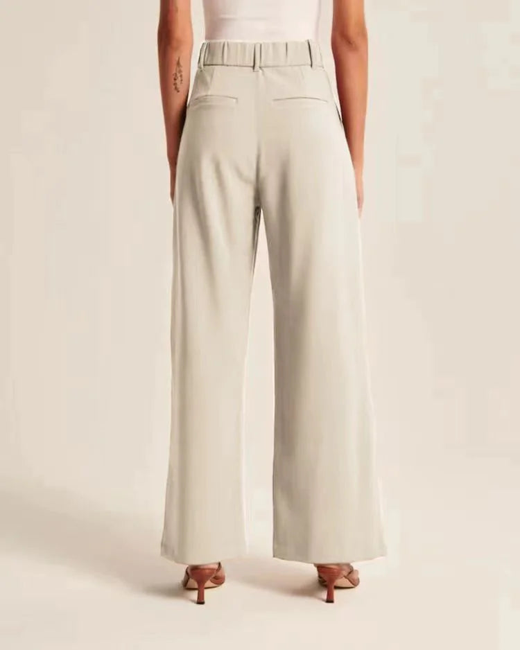 Chic Commuter Wide-Leg Trousers with Pockets