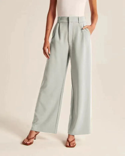 Chic Commuter Wide-Leg Trousers with Pockets