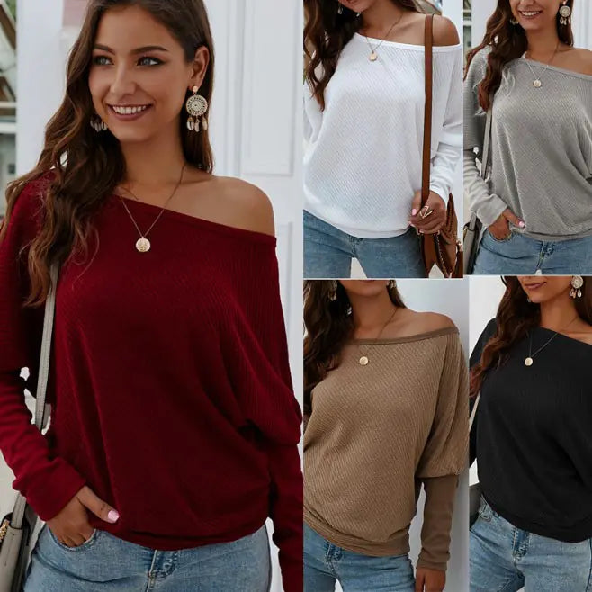 Off Shoulder Sweater Knit Top