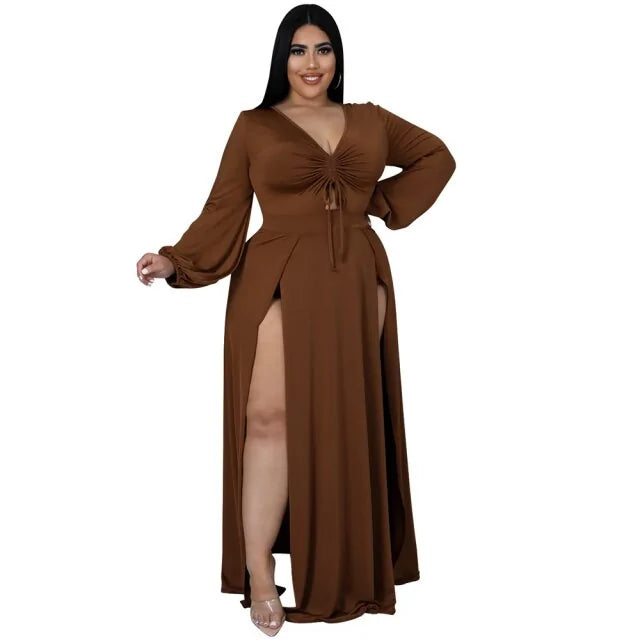 Solid Color Plus Size Women&