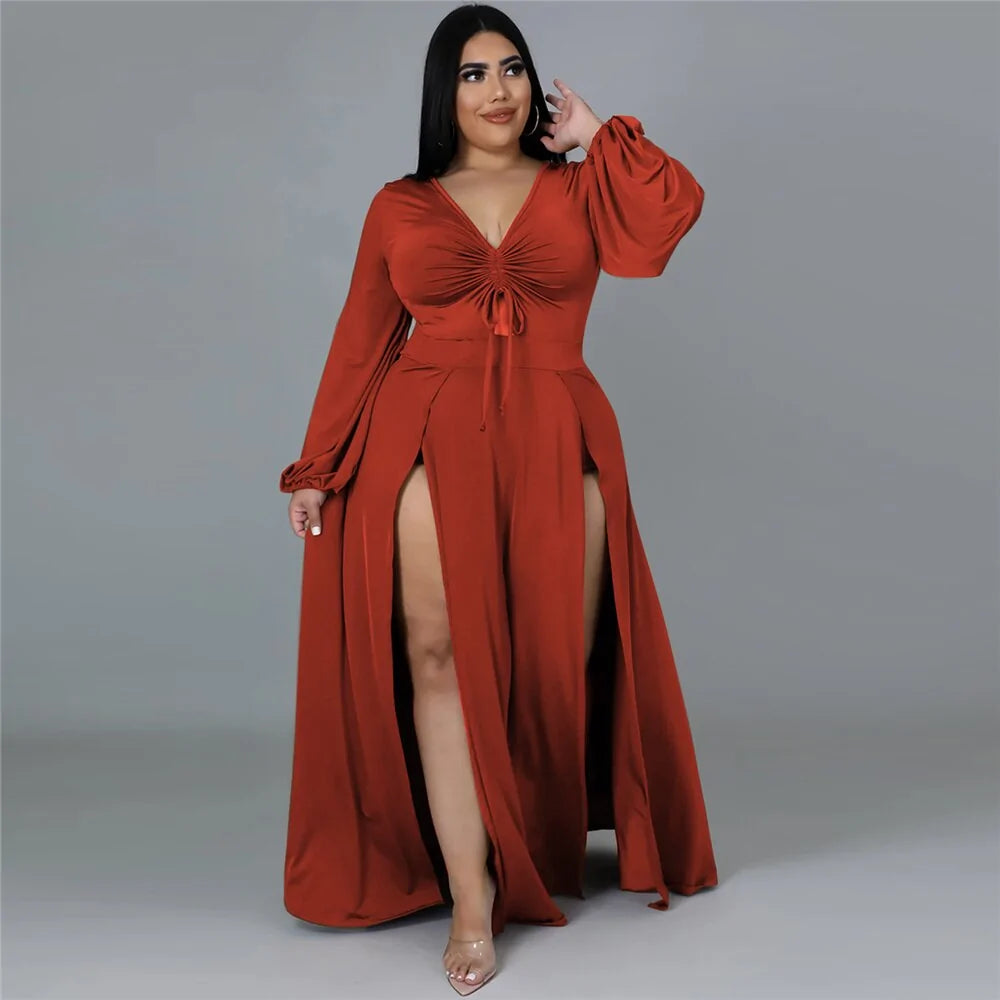 Solid Color Plus Size Women&