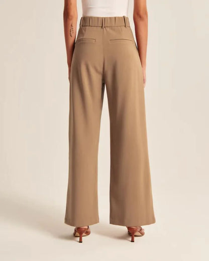 Chic Commuter Wide-Leg Trousers with Pockets