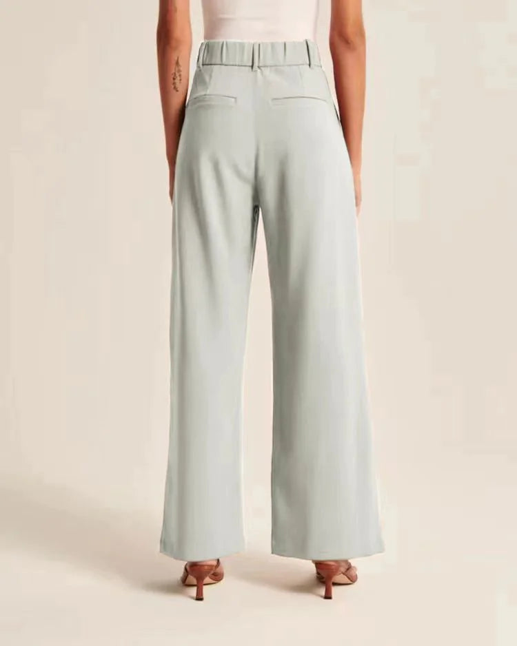 Chic Commuter Wide-Leg Trousers with Pockets