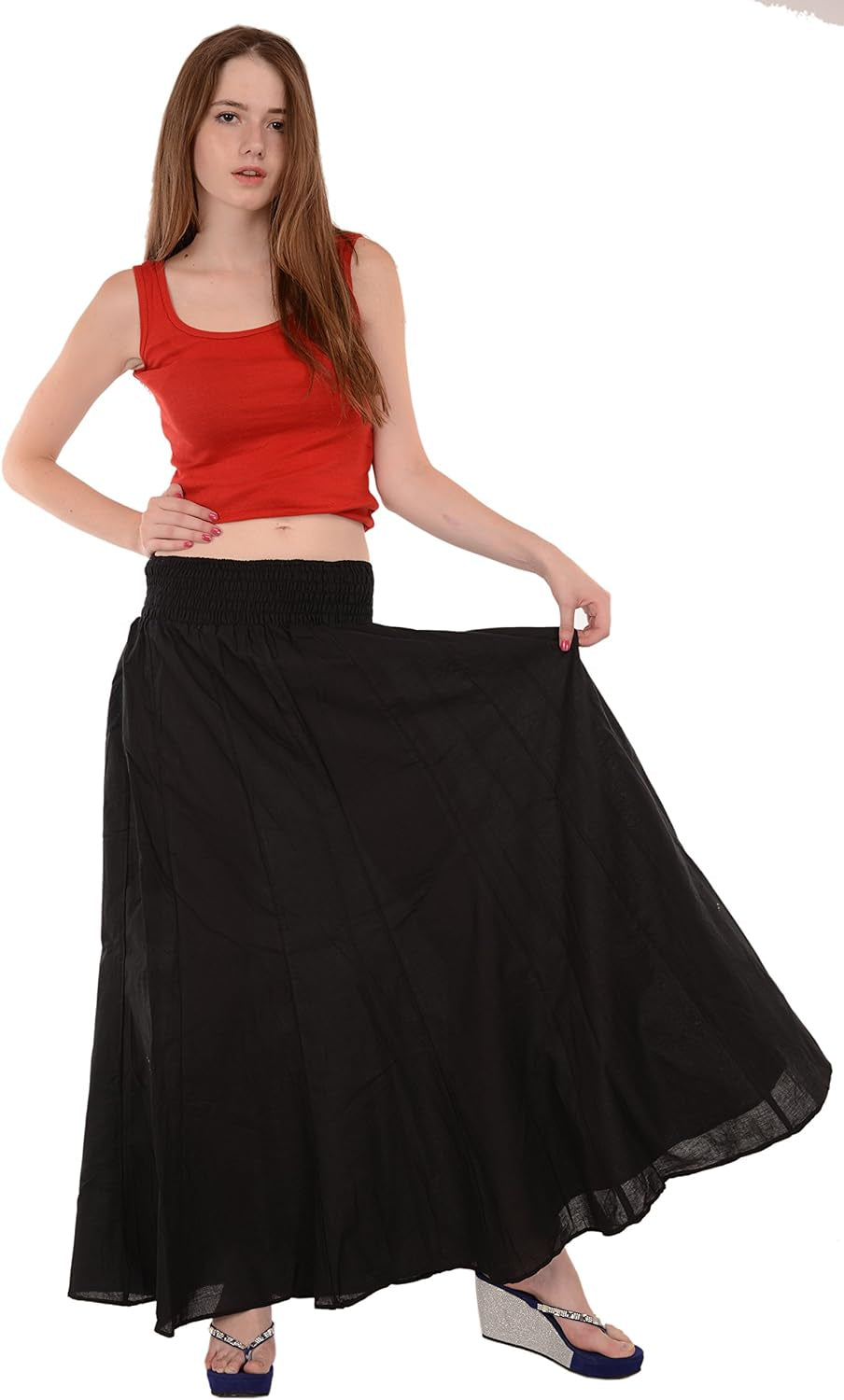 SNS Pure Cotton Beach Long Maxi Evening Skirt.