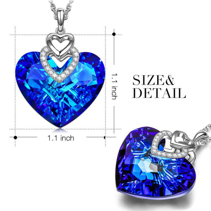 Heart of the Ocean Necklace in Rhodium Plating